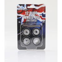 DDA DDAW010 12 SLOT LOW PROFILE WHEELS AND TYRE FOR SLAMMED DDA CARS 1/24 SCALE DIECAST WHEELS