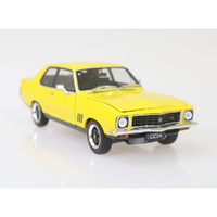 DDA COLLECTABLES DDA625 HOLDEN LJ GTR TORANA YELLOW OPENING DOORS, BONNET AND BOOT 1/24 SCALE DIECAST CAR