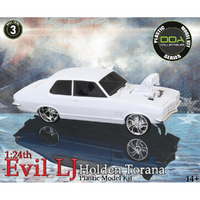 DDA DDA626K EVIL LJ HOLDEN TORANA SEALED BODY OPENING BONNET WITH ENGINE 1/24 SCALE PLASTIC MODEL KIT