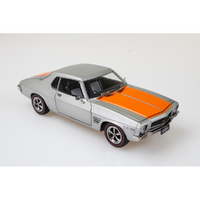 DDA COLLECTABLES DDA326 HOLDEN HQ GTS SILVER ORANGE TWO DOOR OPENING DOORS, BONNET AND BOOT 1/24 SCALE DIECAST CAR