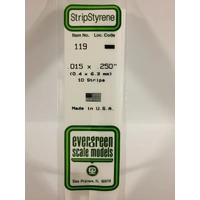 EVERGREEN 119 STRIPS x10 .015 x.250"