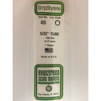 EVERGREEN 425 5/32" TUBE 4MM DIAMETER X 610MM LONG 7 PIECE STYRENE