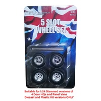 DDA DDAW001 10 SLOT WHEEL SET CHROME 1/24 SCALE MODELS