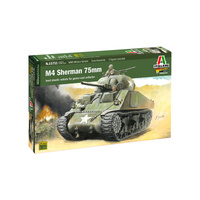 ITALERI 15751 M4 SHERMAN 75MM 1/56 SCALE PLASTIC MODEL KIT TANK 