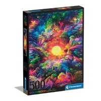 CLEMENTONI 35518 COLOUR BLOOM COLLECTION - PSYCHEDELIC JUNGLE SUNRISE 500PC JIGSAW PUZZLE