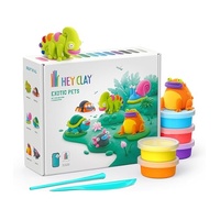 TOMY HEY CLAY EXOTIC PETS SET AND 6 CHARACTERS AIR-DRY CLAY SET INCLUDES 15 CANS AND 2 SCULPTING TOOLS