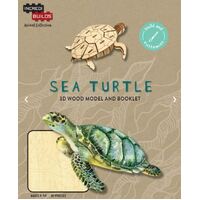 INCREDIBUILDS ANIMAL COLLECTION SEA TURTLE 3D WOOD MODEL AND BOOK