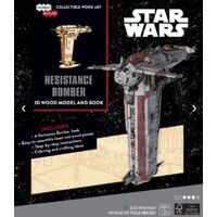 INCREDIBUILDS  STAR WARS RESISTANCE BOMBER BOOK AND 3D WOOD MODEL