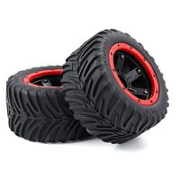 ROVAN 830322 160 X 80 PREMOUNTED TYRES WITH RED BEADLOCKS 17MM HEX 1 PAIR