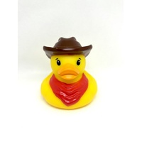 TOMY TOYMENDOUS LUX DUCKS COWBOY RUBBER DUCK