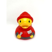 TOMY TOYMENDOUS LUX DUCKS FIRE FIGHTER RUBBER DUCK