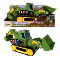 JOHN DEERE KIDS 2 N 1 MOTORISED EXCAVATOR
