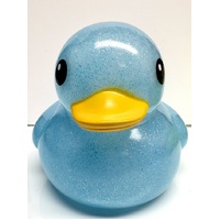 TOMY HOPSCOTCH LANE JUMBO GLITTER RUBBER DUCK BLUE