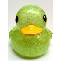 TOMY HOPSCOTCH LANE JUMBO GLITTER RUBBER DUCK GREEN