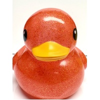 TOMY HOPSCOTCH LANE JUMBO GLITTER RUBBER DUCK RED