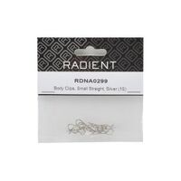 RADIENT RDNA0299 BODY CLIPS SMALL STRAIGHT SILVER (10PK)