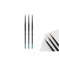 VALLEJO HOBBY PRO MODELER SERIES  - DEFINITION SET OF 3 HIGH QUALITY NATURAL HAIR BRUSHES INCLUDES No.  4/0, 3/0 & 2/0