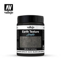 VALLEJO 26214 EARTH TEXTURE ACRYLIC BLACK LAVA 200ML