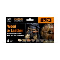 VALLEJO 70182 MODEL COLOR WOOD & LEATHER EFFECTS BOX SET