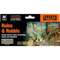 VALLEJO 71.214 AIR RUINS AND RUBBLE 8 COLOUR ACRYLIC PAINT SET