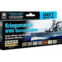 VALLEJO 71.615 MODEL AIR KRIEGSMARINE WWII ACRYLIC AIRBRUSH COLOUR SET GERMAN NAVY EIGHT COLOURS