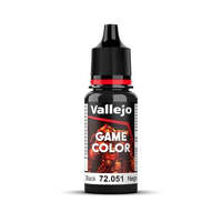 VALLEJO 72.051 GAME COLOR BLACK ACRYLIC PAINT 17ML