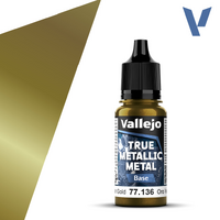 VALLEJO 77.136 TRUE METALLIC METAL GREENISH GOLD BASE 18ML PAINT