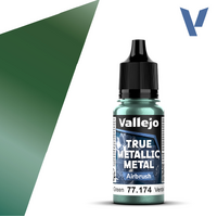 VALLEJO 77.174 TRUE METALLIC METAL DUSKEN GREEN AIR 18ML PAINT