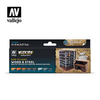 VALLEJO 80.256 WIZKIDS PREMIUM SET WOOD & STEEL ACRYLIC PAINT SET (8 COLOUR SET)