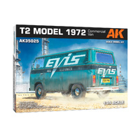 AK AK35025 VLOKSWAGEN T2 MODEL 1972 COMMERCIAL VAN 1/35 SCALE PLASTIC MODEL KIT
