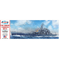 ATLANTIS R601 USS NORTH CAROLINA BB-55 SOLOMON ISLANDS WWII 1942 1/500 SCALE PLASTIC MODEL KIT