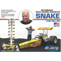 ATLANTIS M7528 DON PRUDHOMME SNAKE REAR ENGINE DRAGSTER 1/24 SCALE PLASTIC MODEL KIT