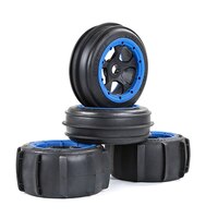 ROVAN 85049 SAND PADDLE TYRE SET FRONT AND REAR SUITS 5B PREMOUNTED ON BLACK RIMS AND BLUE BEADLOCKS