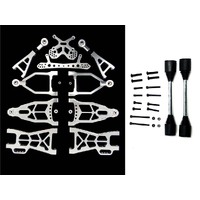 ROVAN 85052 BILLET SUSPENSION SET COMPLETE FRONT AND REAR SILVER