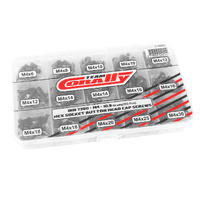 TEAM CORALLY C-38501 HEX BUTTON HEAD M4, SCREWS SET- DIN 7380, STEEL BLACK ,  10.9 GRADE , 15 SIZES, 265PCS