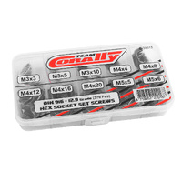 TEAM CORALLY C-38515 HEX SOCKET M3, M4, M5, SCREWS SET- DIN 916, STEEL BLACK ,  12.9 GRADE , 10 SIZES, 370PCS