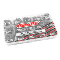 TEAM CORALLY C-38511 HEX SOCKET HEAD M4 SCREW SET- DIN 912, STEEL BLACK ,  12.9 GRADE , 15 SIZES, 265PCS