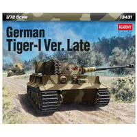 ACADEMY 13431 GERMAN TIGER-I VER LATE 1/72 SCALE PLASTIC MODEL KIT