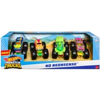 HOT WHEELS MONSTER TRUCKS  NO NEONSENSE 4 VEHICLE SET