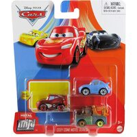 DISNEY PIXAR CARS METAL MINI RACERS 3 PACK WITH RADIATOR SPRINGS LIGHTNING McQUEEN - MATER - SALLY