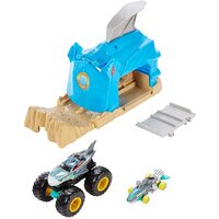 HOT WHEELS MONSTER TRUCKS TEAM SHARK WREAK PIT AND LAUNCH SET
