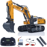 YI GONG YG970 RC SCREW EXCAVATOR WITH SOFT RUBBER TRACKS AND BLACK METAL TRACKS 1/50 SCALE