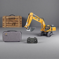 YI GONG YG520 RC SCREW EXCAVATOR WITH SOFT RUBBER TRACKS AND BLACK METAL TRACKS 1/50 SCALE