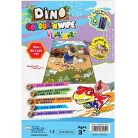 ROLLMATZ COLOUR N WIPE 90X120CM DINO PLAYMAT WITH 6 MARKER PENS