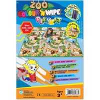 ROLLMATZ COLOUR N WIPE 200X120CM ZOO PLAYMAT WITH 6 MARKER PENS