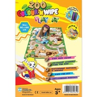 ROLLMATZ COLOUR N WIPE 90X120CM ZOO PLAYMAT WITH 6 MARKER PENS