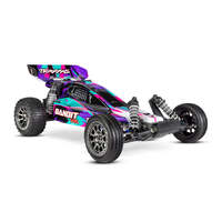 TRAXXAS 24076-74PRPL BANDIT VXL PURPLE BRUSHLESS VELINEON SYSTEM 272R MAGNUM TRANSMISSION 1/10 SCALE 2WD BUGGY  26T/76T PINION SPUR GEARING BATTERY AN