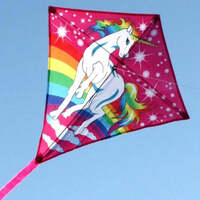 OCEAN BREEZE UNICORN DIAMOND CHILDRENS KITE SINGLE STRING (790MM X 740MM)