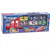 AUTO WORLD TRUCK CARRY CASE WITH 6 DIECAST CARS