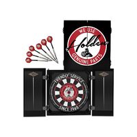 HOLDEN LH1050 HERITAGE COLLECTION DARTBOARD, DARTS & WOODEN CABINET